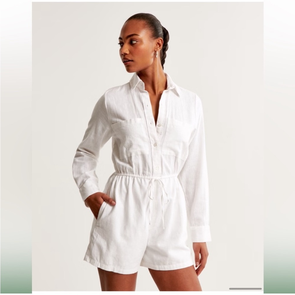 Abercrombie & Fitch Linen-Blend Easy Waist Romper